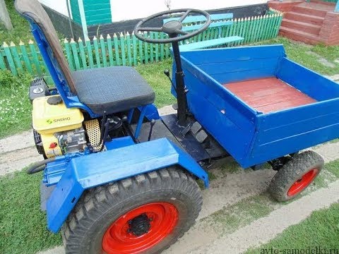 Деревенский Кулибин, построил трактор с самосвальным кузовом грузоподъёмностью полтонны